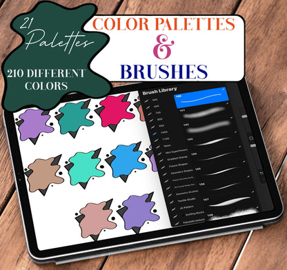 Instant Download: Procreate Color Palettes and Brushes - Digital Tools for Drawing